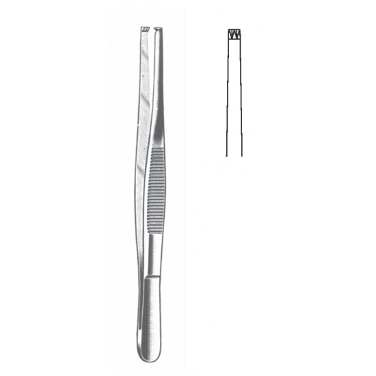 TISSUE FORCEP 2X3 TEETH 16CM