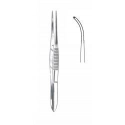 IRIS TISSUE FORCEP HALF CVD 1X2 TEETH 10.5CM