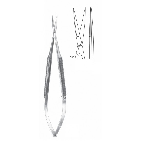 HEPP/SCHEIDEL MICRO SPRING SCISSOR WITH SOLID ROUND HANDLE STR 18CM