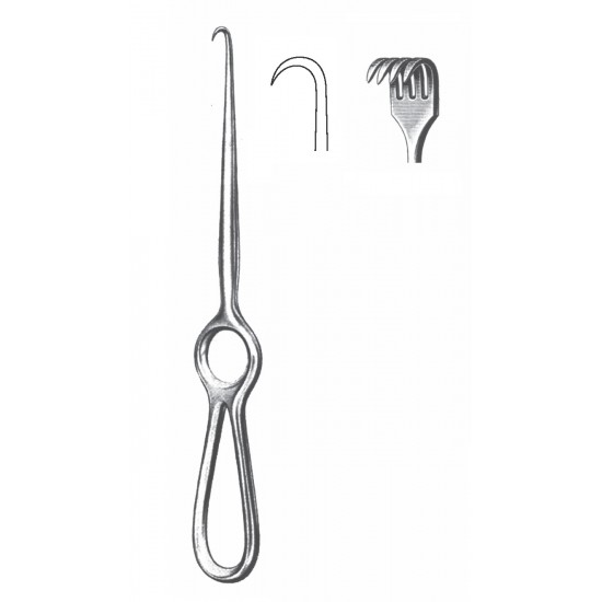 VOLKMAN RETRACTOR 4-PRONG SHARP 22CM