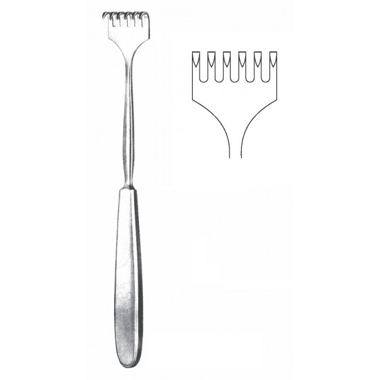 VOLKMAN RETRACTOR 6-PRONG SHARP 25CM