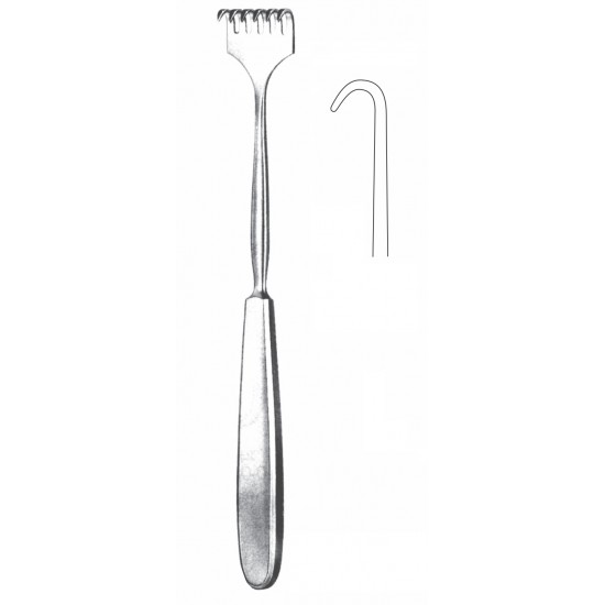 VOLKMAN RETRACTOR 1-PRONG BLUNT 25CM