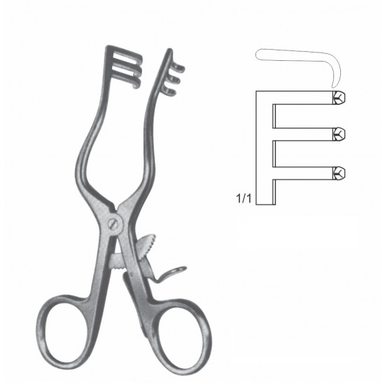 WEITLANER-WULLSTEIN SELF RETAINING RETRACTOR 3X3 PRONG BLUNT 13CM