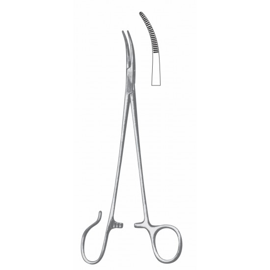 SCHNIDT TONSIL SEIZING FORCEP 1-CUT RING HALF CVD 19CM