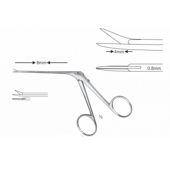 BELUCCI MICRO EAR SCISSOR STR. 4*0.8MM, 8CM SHAFT