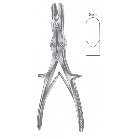 STILLE DOUBLE ACTION BONE RONGUER 10mm POINT, STR 21CM