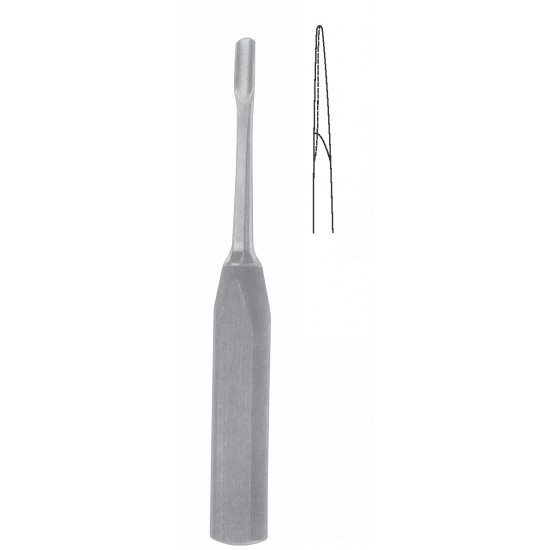 MINI-LEXER GOUGE WITH FIBER HANDLE 8mm, 18CM