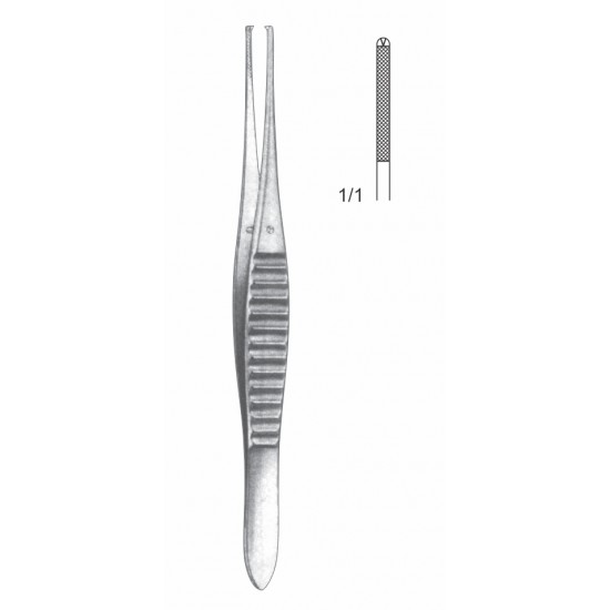 GILLIES TISSUE FORCEP 1X2 TEETH WITH SERR 15CM