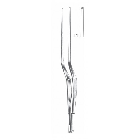 TAYLOR TISSUE FORCEP 1X2 TEETH FLAT BACK CVD 17CM