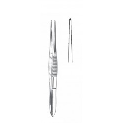 IRIS TISSUE FORCEP STR 1X2 TEETH 10.5CM