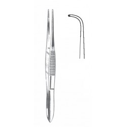 IRIS TISSUE FORCEP FULL CVD 1X2 TEETH 10.5CM