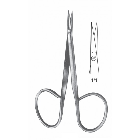 RIBBON IRIS SCISSOR SMALL BLADE STR 9.5CM