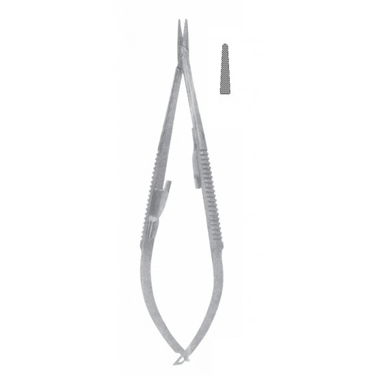 CASTROVIEJO DELICATE NEEDLE HOLDER SERR WITH LOCK STR 14CM