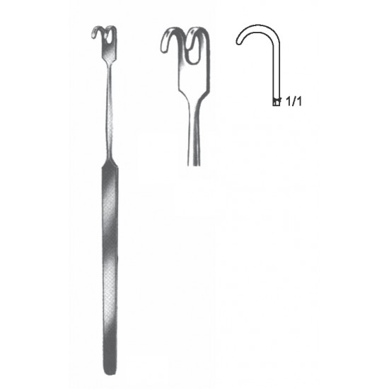 LAHEY SKIN HOOK BLUNT 2-PRONG 12.5CM