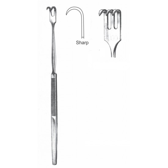 FINGER RETRACTOR 3-PRONG SHARP 16.5CM