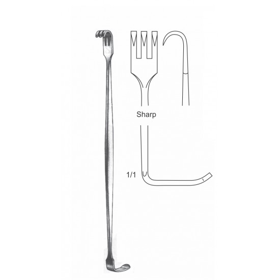 SENN-MULLER RETRACTOR SHARP 16.5CM