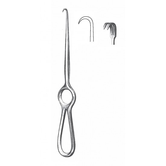 VOLKMAN RETRACTOR 2-PRONG SHARP 22CM