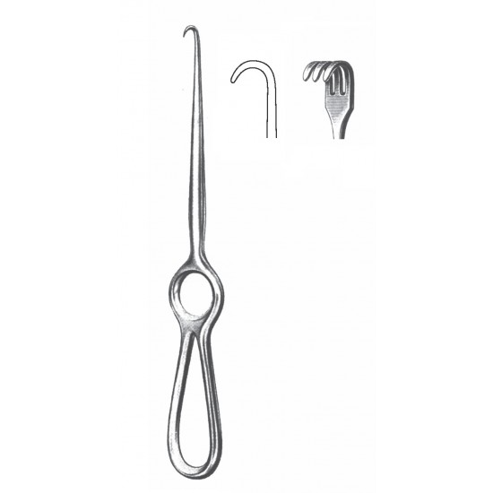 VOLKMAN RETRACTOR 3-PRONG SEMI SHARP 22CM