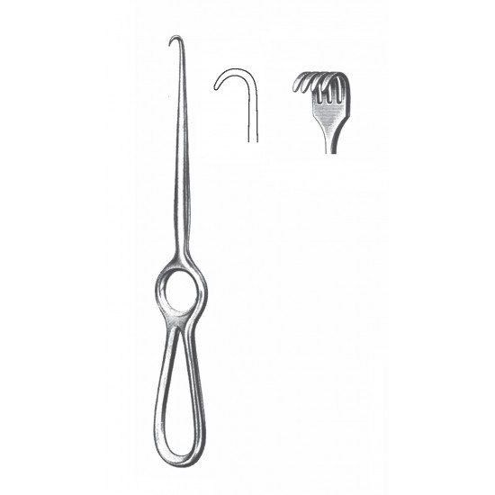 VOLKMAN RETRACTOR 4-PRONG SEMI SHARP 22CM