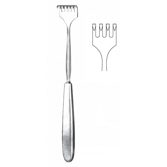 VOLKMAN RETRACTOR 4-PRONG SHARP 25CM