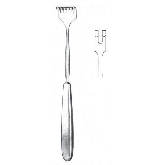 VOLKMAN RETRACTOR 2-PRONG BLUNT 25CM