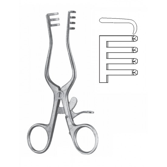 WEITLANER SELF RETAINING RETRACTOR 3 X 4 PRONG, BLUNT 16.5CM