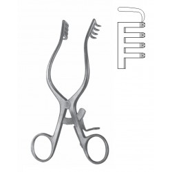 MOLLISON SELF RETAINING RETRACTOR 4X4 PRONG SHARP 15CM