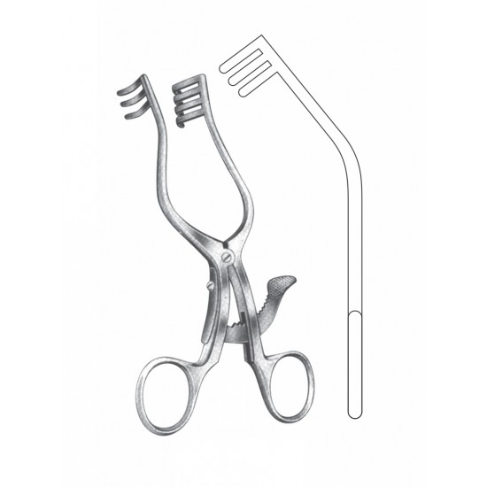 CONTOUR SELF RETAINING RETRACTOR BLUNT 14CM