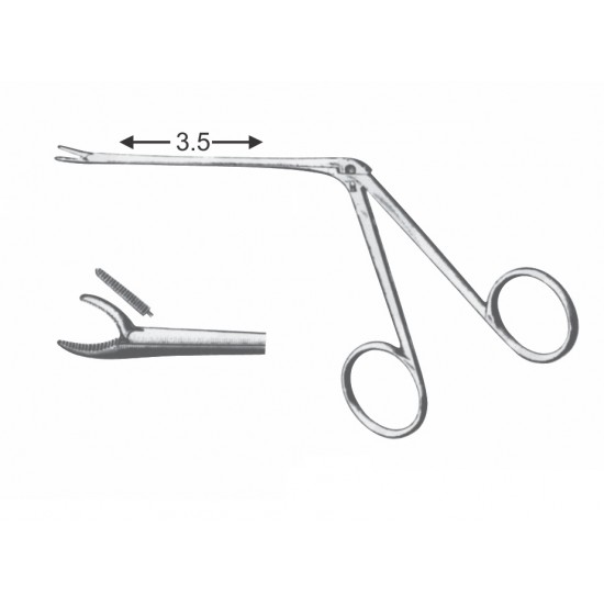 HARTMAN EAR FORCEP SERRATED GENERAL 9CM SHAFT POINT INSIDE BENT