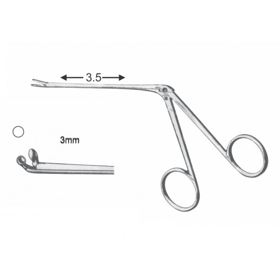 HARTMAN EAR FORCEP CUP TYPE UP CVD. 3MM 9CM SHAFT