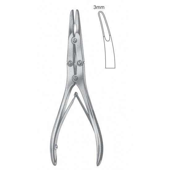 MINI RUSKIN DOUBLE ACTION BONE RONGUER 3mm POINT CVD 15CM