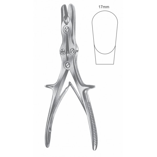 STILLE DOUBLE ACTION BONE RONGUER 17mm POINT, STR 26CM