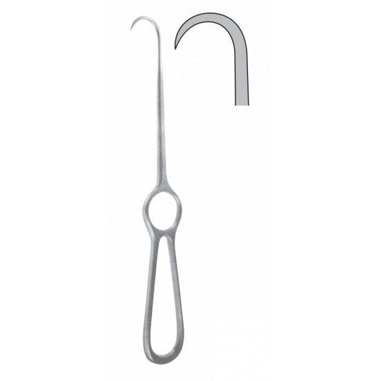 BONE HOOK WITH SOLID HANDLE 22CM