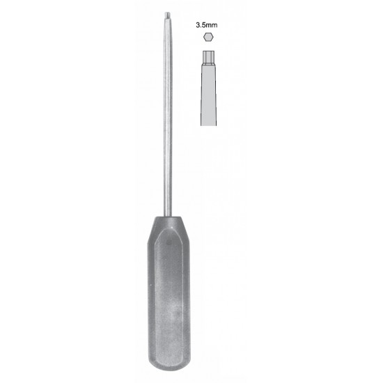 SCREW DRIVER WITH FIBER HANDLE, HEAD 3.5mm, 25CM